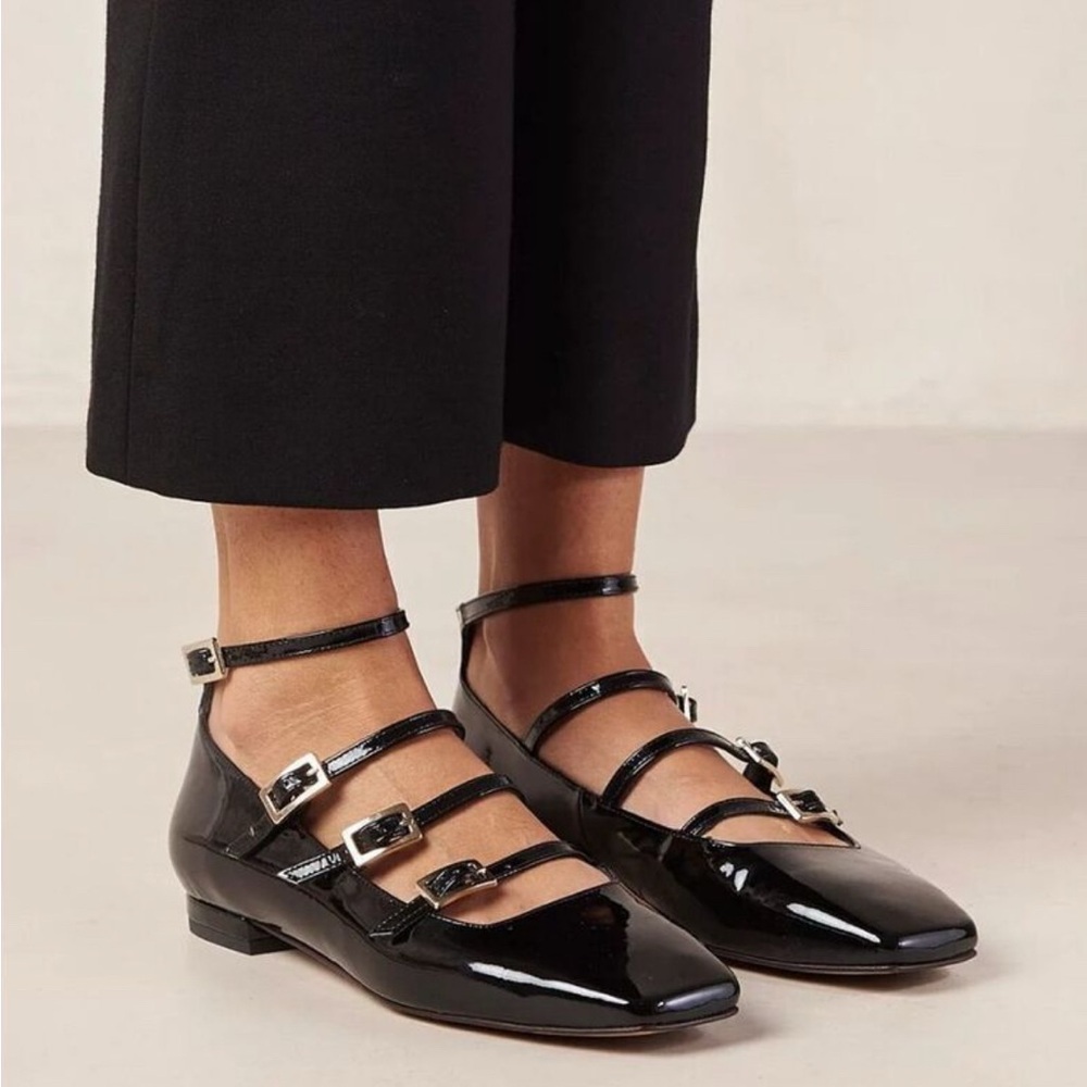 Alohas Black Luke Onix Patent Leather Mary Jane Ballet Flats